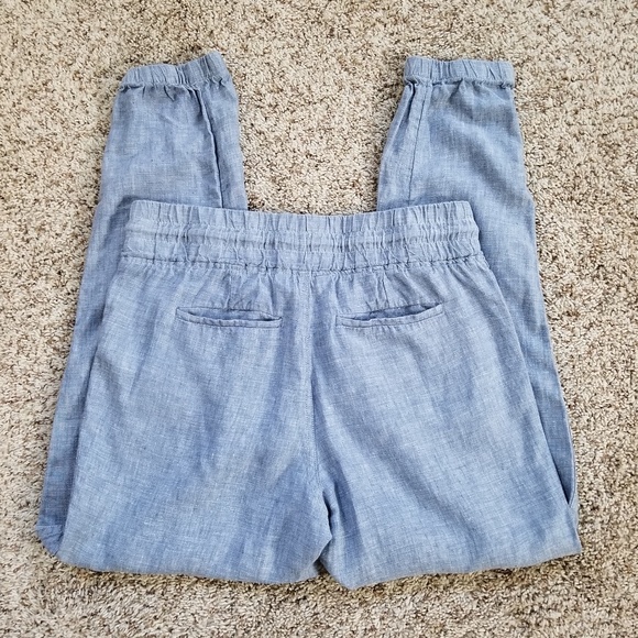 Athleta Cabo Linen Blue Chambray Jogger Pants Size 6 NWOT - Picture 9 of 13